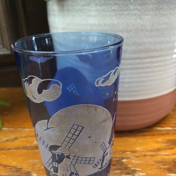 Hazel Atlas Ritz Blue Windmill Juice Glass - Picture 2 of 4